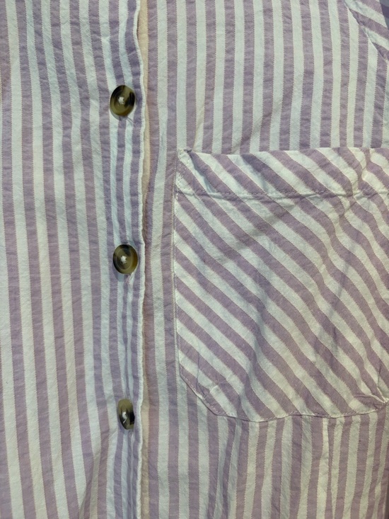 Anthropologie Maeve Lavender and White Striped Button-Down - Picture 3 of 5